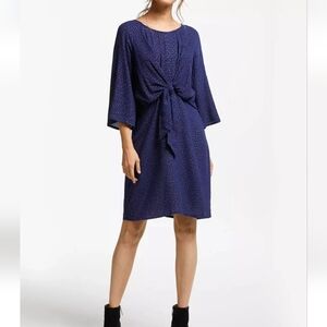NWT NUMPH Giuseppina Dress Blue Silver Metallic Flowy Women's EU 38 US 8